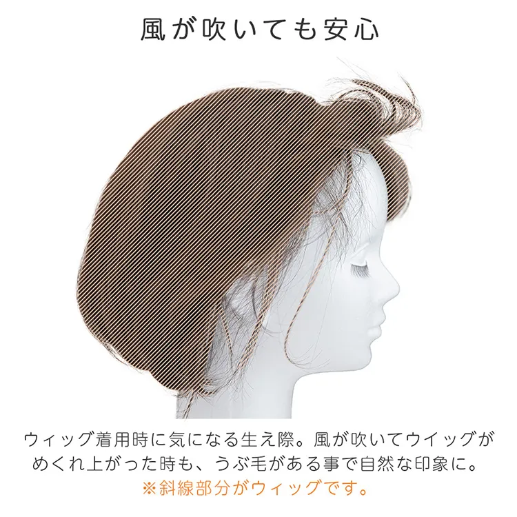 人毛100%うぶ毛つきウィッグ用バンド メイン7