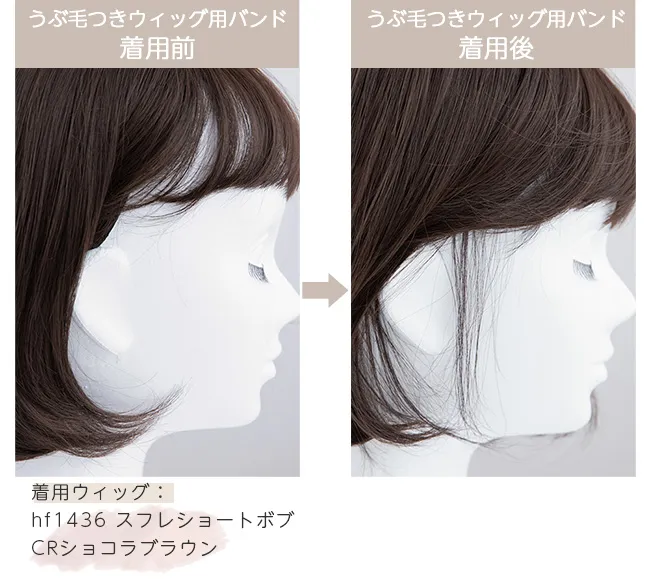 人毛100%うぶ毛つきウィッグ用バンド f160 商品詳細3