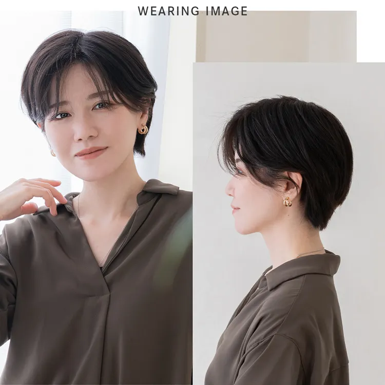 総手植え 最高級レミー人毛100% リアルフィットスキン トップヘアピース メイン12