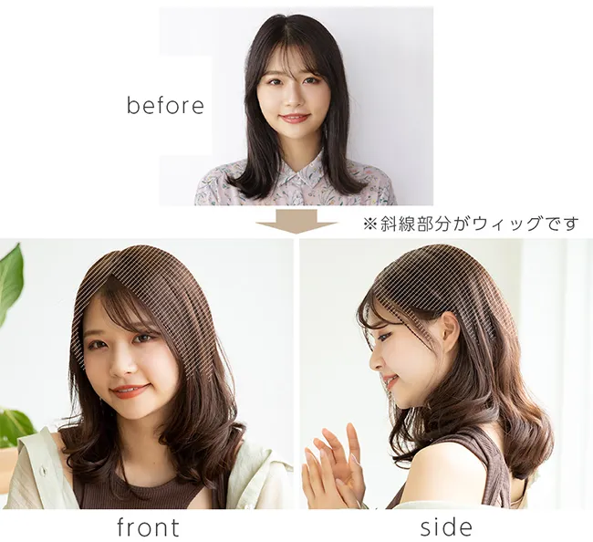 マシンメイド人毛100%トップヘアピース 分け目タイプ hp004 商品詳細12
