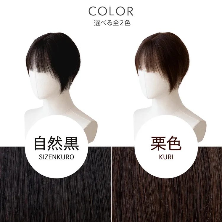 人毛100％ 総手植え ナチュレトップヘアピース 選べる4タイプ メイン10