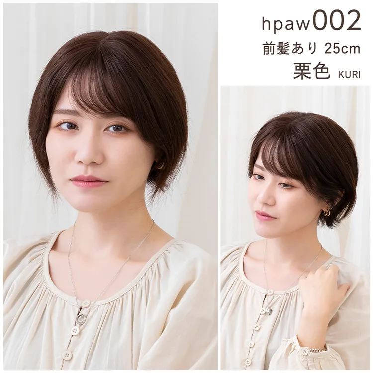 人毛100％ 総手植え ナチュレトップヘアピース 選べる4タイプ メイン13