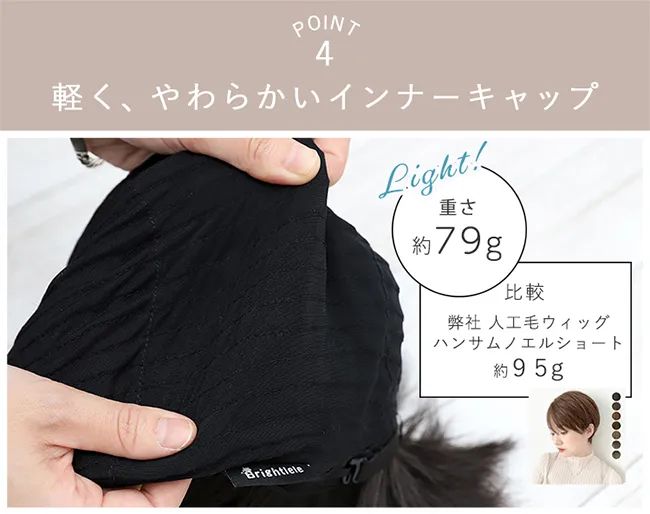 POINT4 軽く、やわらかいインナーキャップ