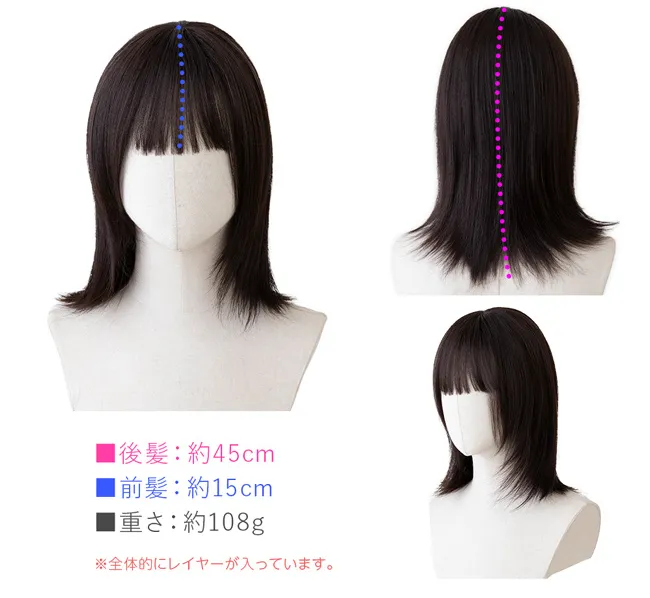 医療用ウィッグ 人毛MIX ルナレイヤー p-hf1971 SPEC