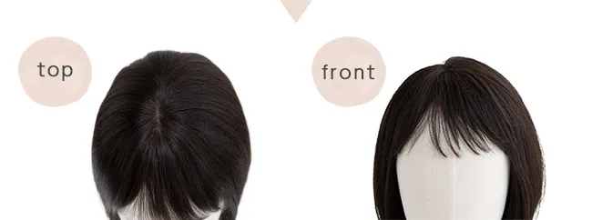 総手植え 人毛MIX 前髪付きトップヘアピース p182 商品詳細10