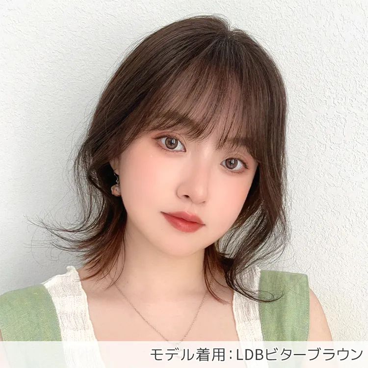 総手植え 人毛MIX前髪ウィッグ エアリーサイドカール メイン11