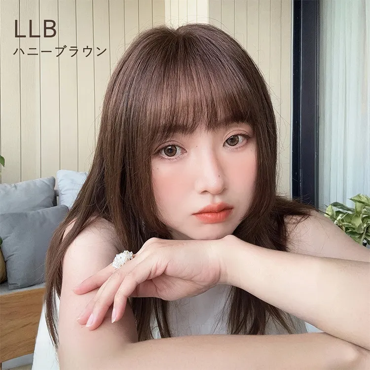 呼吸ピース 総手植え 人毛mix 前髪付きトップヘアピース サイドフェイスベール メイン13