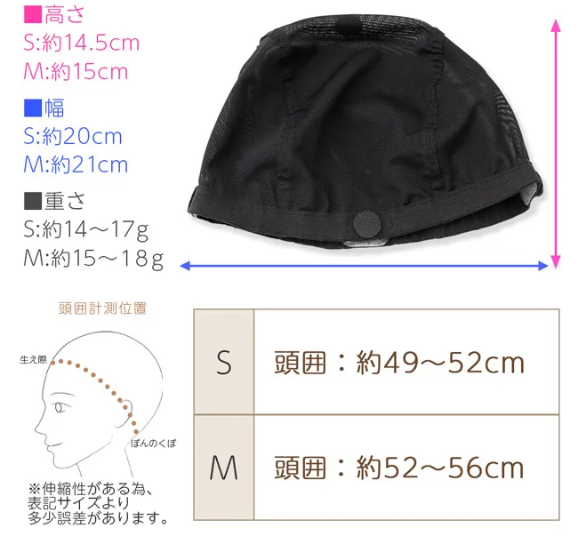 滑り止め付き医療用インナーキャップ メッシュ/冷感/綿混 選べる3タイプ p-net サイズ